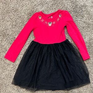 Disney LE sparkly Minnie Mouse red Holiday long sleeve dress with tulle skirt
